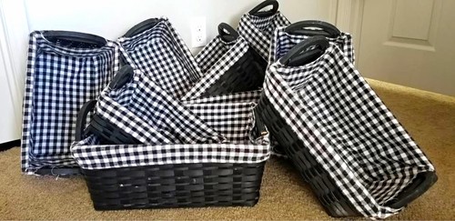 Set black woven wicker - set,