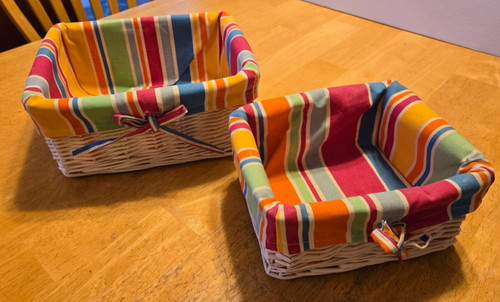 White wicker baskets with - white,