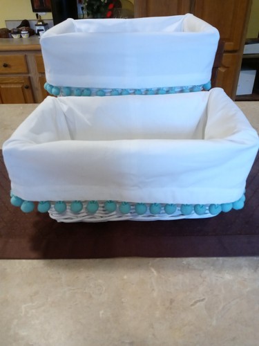 White wicker baskets - white, with