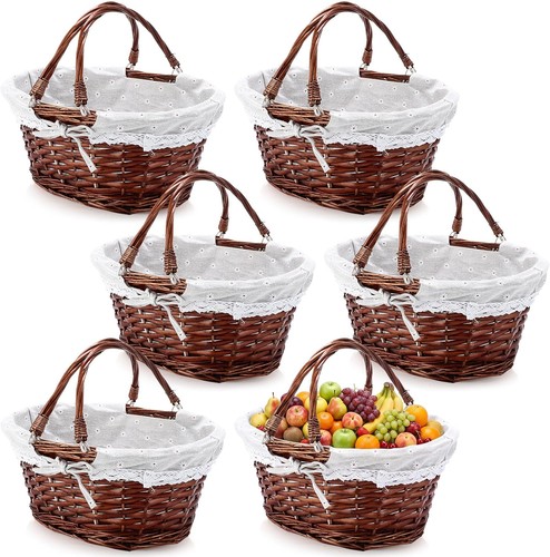 Pcs dark brown - 6, wicker
