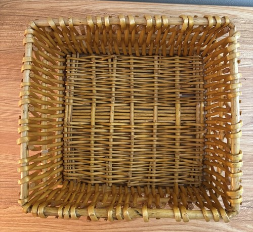 Square wicker storage basket - wicker,