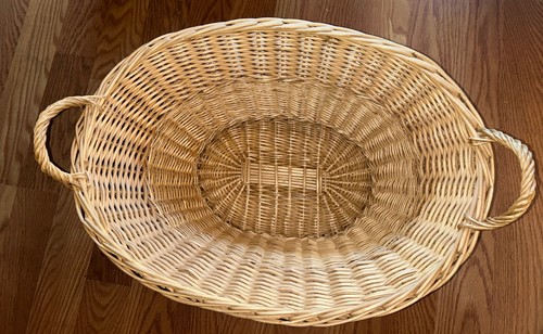 Wicker oval basket - wicker, ~