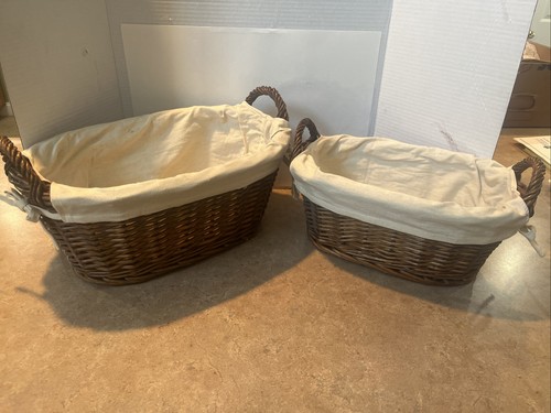 Wicker and cloth baskets - cloth, 16”