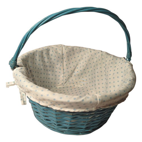 Basket wicker with cloth liner - with,