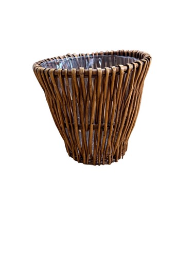 Wicker basket with plastic - with,