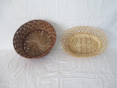 Two wicker baskets - baskets, natural
